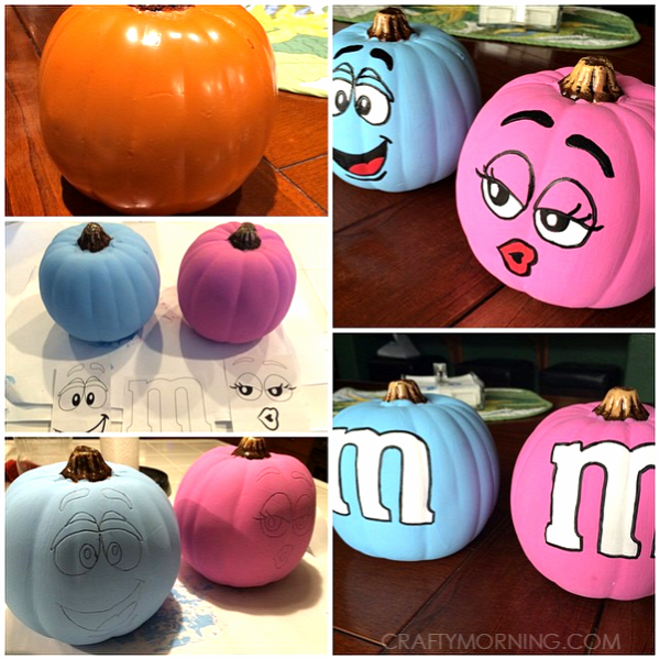 no-carve-painte-m&m-pumpkins