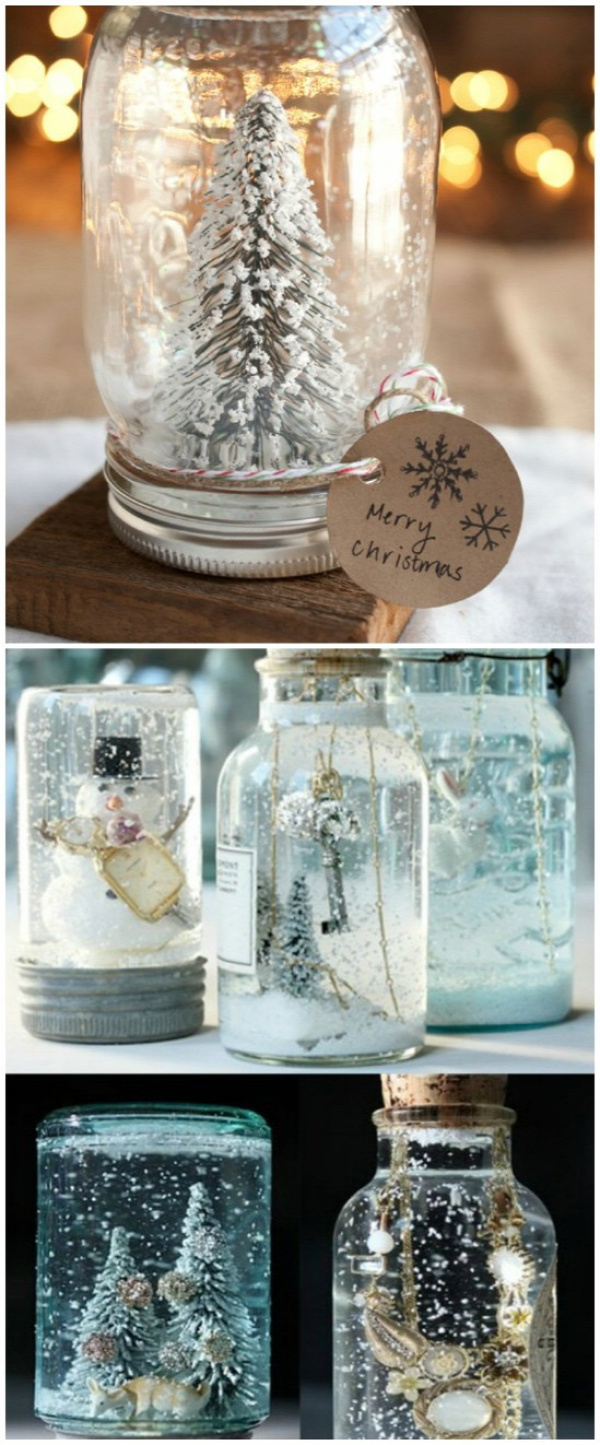 Personalized Snow Globe - 12 Magnificent Mason Jar Christmas Decorations You Can Make Yourself