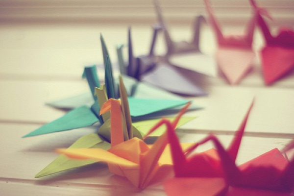 papírhajtogatás origami daru mobildísz függeszték
