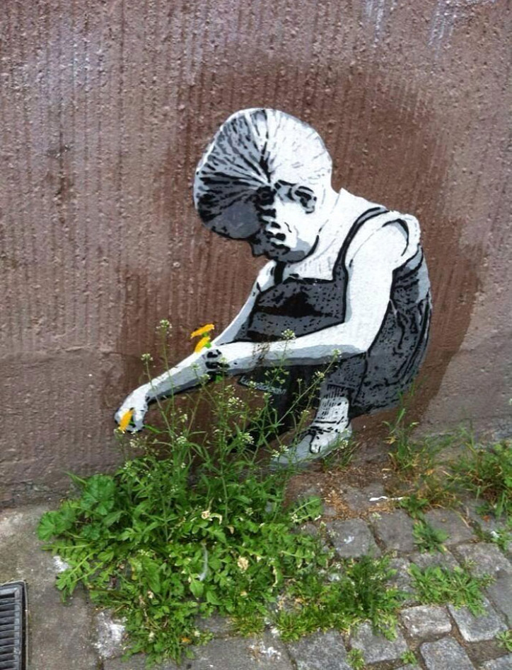 street art öko-graffiti városi növények urbánus környezet