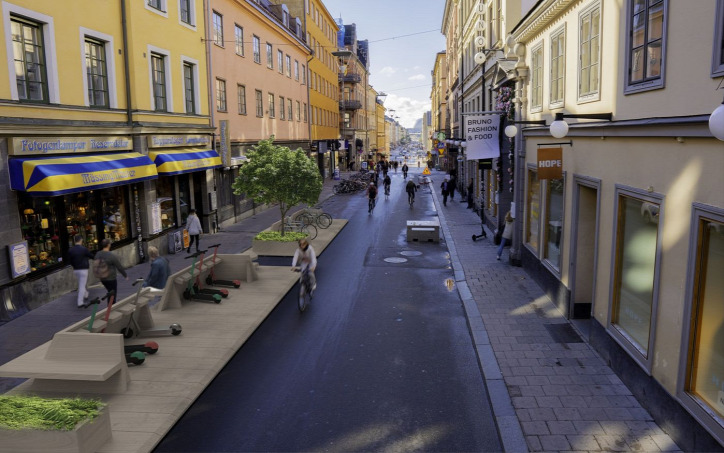 Svédország urbanisztika várostervezés légszennyezés 15 perces város közlekedés autó