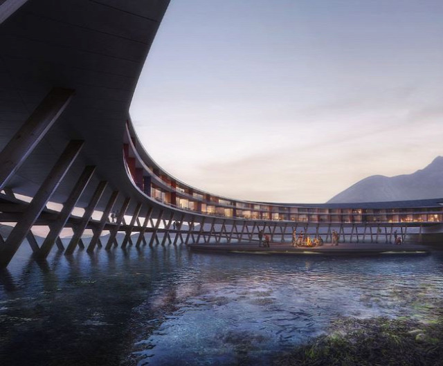 Norvégia szálloda turizmus hotel fenntartható építészet