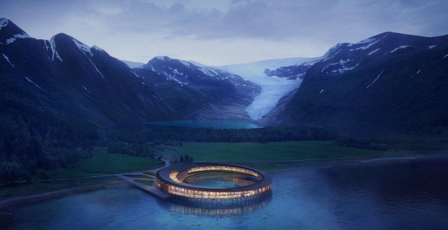 Norvégia szálloda turizmus hotel fenntartható építészet