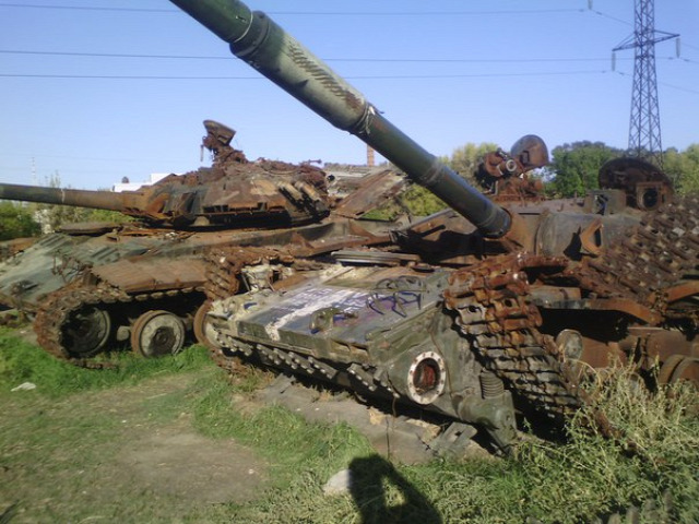 Kilőtt tank Ukrajna