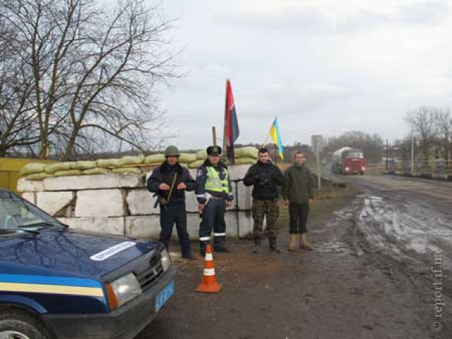 Rendőri ellenprzppont az ukrán harcokban
