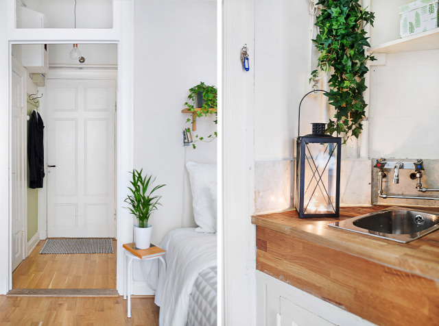 konyha nappali hálószoba otthontúra Európa fürdőszoba kicsi alapterület előtér amerikai konyha erkély Svédország
