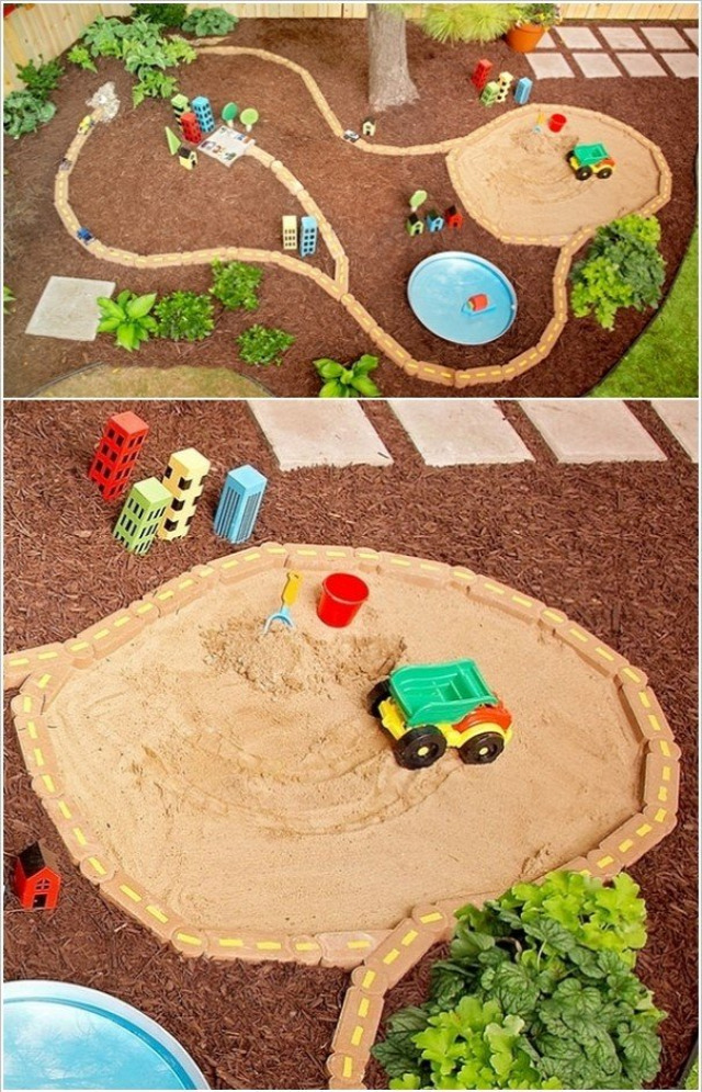 kert homokozó DIY