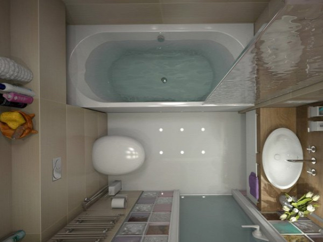 fürdőszoba modern üvegtégla 3D terv