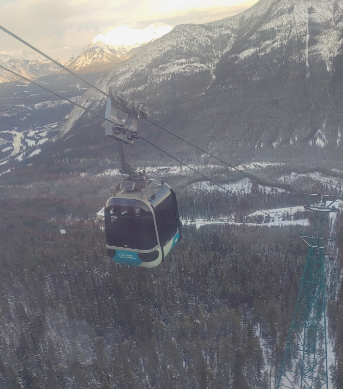 Kanada Banff Sziklás-hegység kis-kabinos felvonó