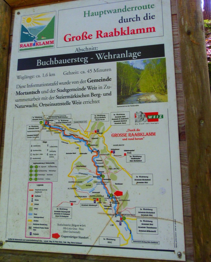 Ausztria Stájerország szurdok Rába Raabklamm túraút