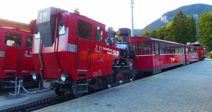 Ausztria Felső-Ausztria hegy Salzburg tartomány fogaskerekű vasút vonat Wolfgangsee St. Wolfgang Schafberg Salzkammergut