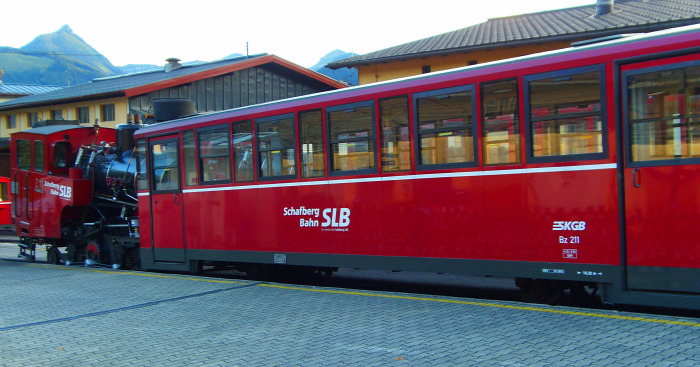 Ausztria Felső-Ausztria hegy Salzburg tartomány fogaskerekű vasút vonat Wolfgangsee St. Wolfgang Schafberg Salzkammergut
