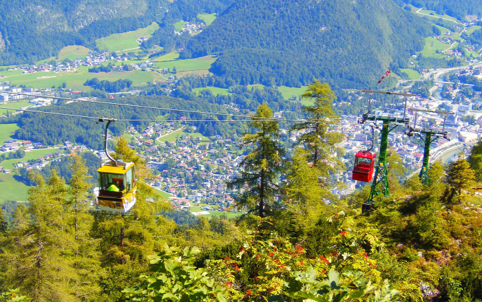 Ausztria Felső-Ausztria hegy Bad Ischl Katrinberg Salzkammergut kis-kabinos felvonó