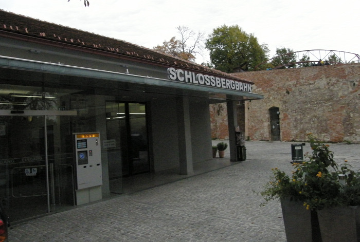 Ausztria Stájerország Graz sikló Schlossbergbahn