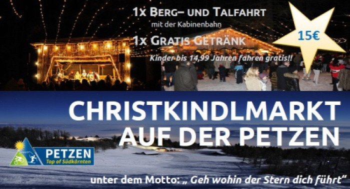Ausztria Karintia adventi vásár kis-kabinos felvonó Petzen