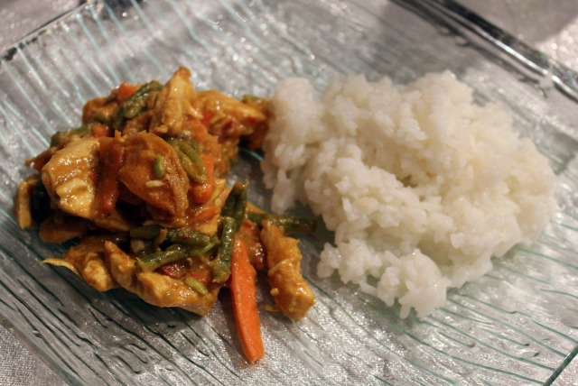curry kókusztej zöldbab répa káposzta csirke chili rizs barack gyorsvacsi rohanós vacsorák