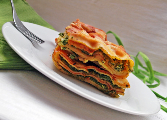 lasagne ricotta paradicsomszósz spenót sonka fincsi ebédek fokhagyma mozarella