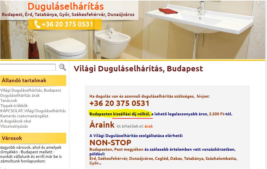 keresőoptimalizálás autókölcsönzés duguláselhárítás marketing - Doctus