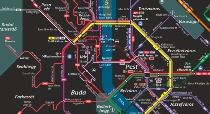 budapest éjszakai busz térkép Új térképen a BKK éjszakai járatai   Fonódó