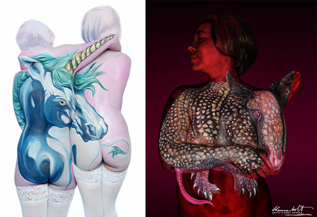 érdekes testfestés hihetetlen festés body art