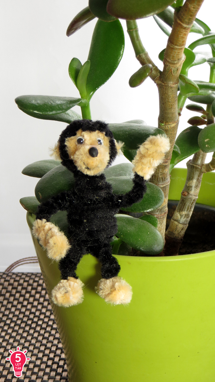 DIY játék ajándék dekoráció gyerekekkel család kreatív kreatív ötletek majom zsenília drót közepes ragasztópisztoly olcsó állat