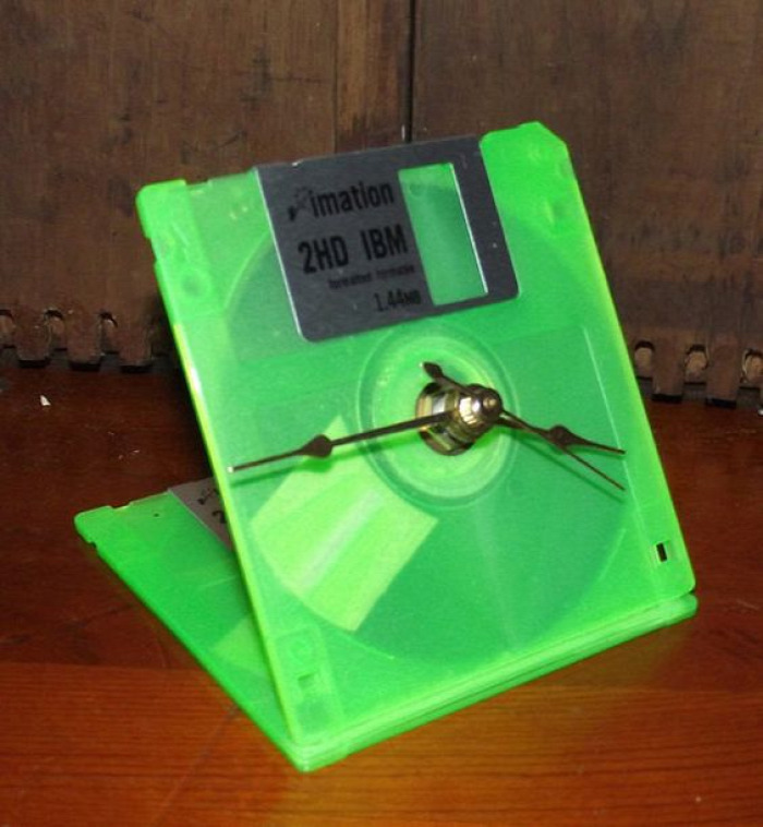 DIY újrahasznosítás kreatív floppy geek gyors közepes ragasztópisztoly tolltartó óra fülbevaló persely virágtartó