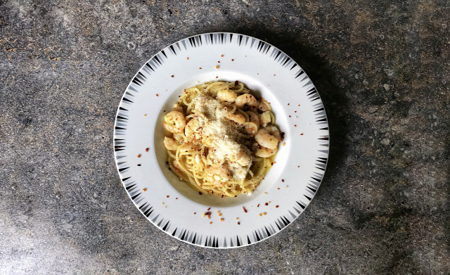 recept tészta aglio e olio táplálkozás kiemelt garnéla tengeri olasz recept