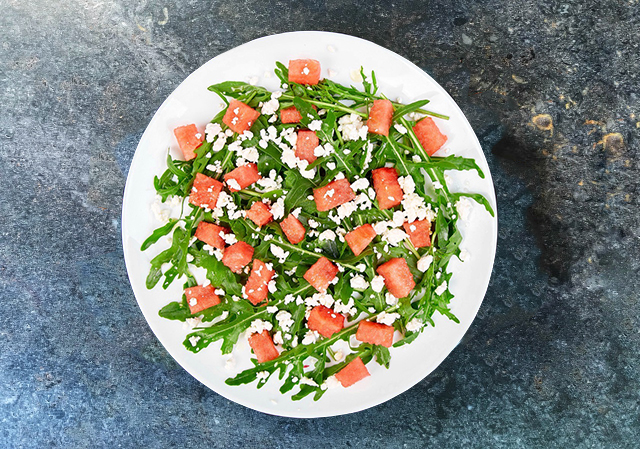 recept saláta táplálkozás dinnye vegetáriánus diétás