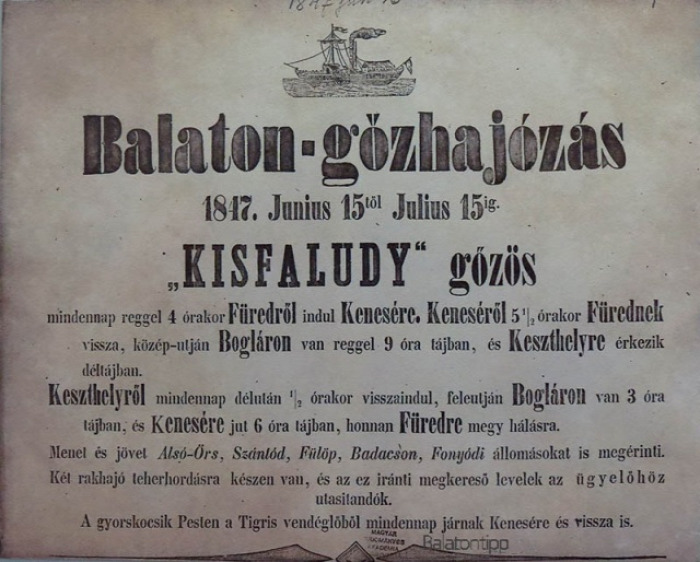 Balaton Kisfaludy gőzhajó Széchenyi István Tiberius császár Bujtor István