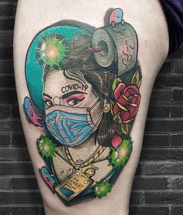 koronavírus tetoválás tattoo