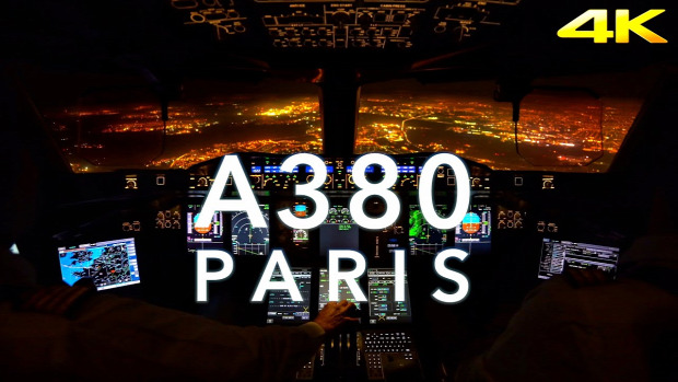 landolás éjszaka Párizs Airbus A380