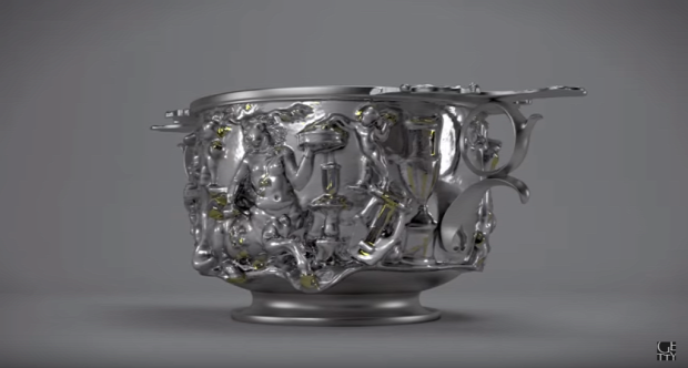 antik római ezüst kupa készítés szimuláció